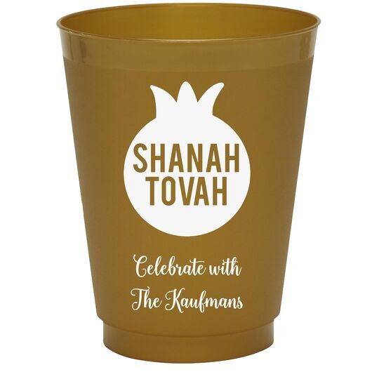 Shanah Tovah Pomegranate Colored Shatterproof Cups